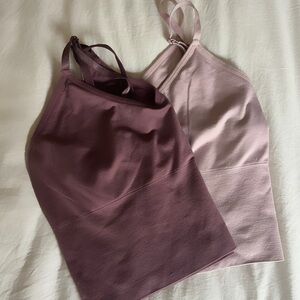 Set of Two Prune and Light Pink Tank Tops
